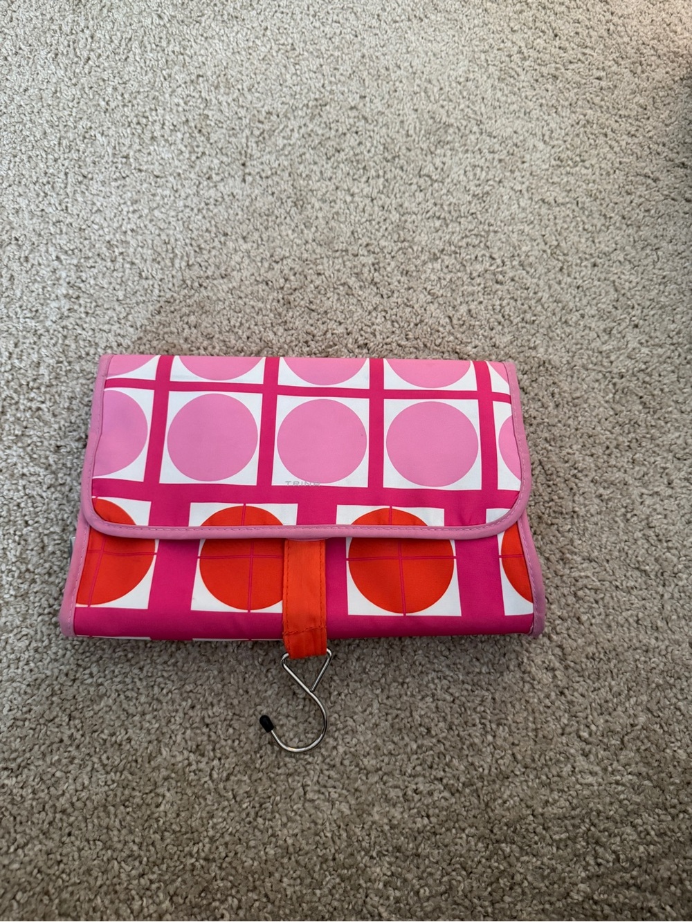 Foldable Cosmetic Organizer Pouch in Pink and Red